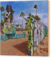Venice Beach Los Angeles Art Walls Oacen Side Wood Print