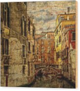 Venice Canal Letter From The Past Wood Print