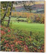 Vermont Morning On The Farm Wood Print