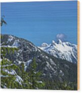 View At  Lions Peaks From Grouse Mountain Wood Print