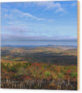 View From Top Of West Virginia Mountain In The Fall Wood Print