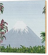 View Of Distant Mount Fuji Wood Print