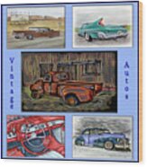 Vintage Auto Poster Wood Print