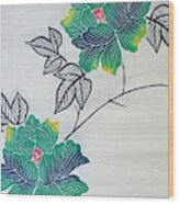Vintage Japanese Summer Kimono Yukata Fabric Wood Print