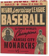 Vintage Negro American League Baseball Wood Print