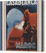 Vintage Travel Casablanca Wood Print