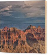 Violent Storm Over The North Rim Grand Canyon National Park Arizona Wood Print