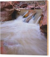 Virgin River In Zion National Park Wood Print