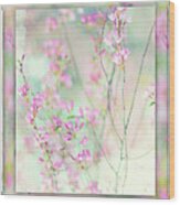 Cherry Blossom Triptych Collage Wood Print