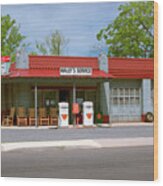 Wallys Service Station Mt. Airy Nc - Mayberry Wood Print