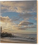 Walton Lighthouse At Dawn #1 Wood Print