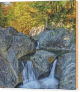 Warren Falls Vermont Route 100 Wood Print