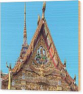 Wat Hua Lamphong Phra Ubosot Front Gable Dthb0009 Wood Print