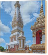 Wat Phra That Phanom Phra Chedi And Bell Tower Dthnp0010 Wood Print