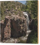 Water Fall In Big Horn National Park Wood Print