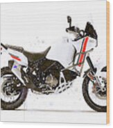 Watercolor Ducati Desertx Motorcycle - Oryginal Artwork By Vart. Wood Print