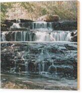 Waterfall In The Forest Shohola Pa Wood Print