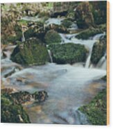 Waterfall On The River Jedlova Wood Print