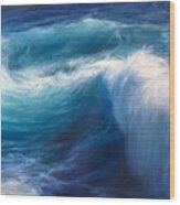 Waves Uprising Wood Print