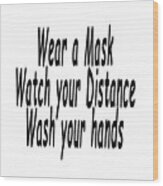 Wear A Mask Sticker Wood Print