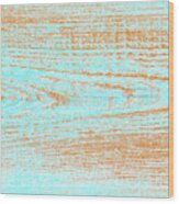 Weathered Board In Blue And Orange Wood Print
