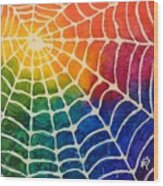 Weaving A World Web Of Color Wood Print