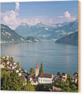 Weggis Switzerland - Lake Lucerne Wood Print