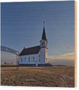 West Prairie Lutheran Church Near Binford Nd Wood Print