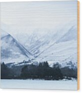 White Cold Mountains Wood Print