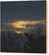 White Gold Morning Rises Through The Dark February 9 2021 Wood Print