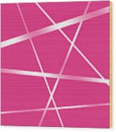 White Lines On Pink Wood Print