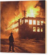 Wickwire Building Fire, Cortland, New York Wood Print