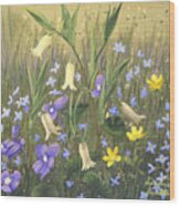 Wild Flowers On Wesser Wood Print