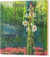 Wild Thing-cactus Flowers Wood Print