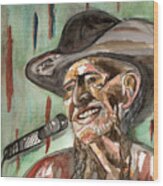 Good Old Willie Nelson Wood Print