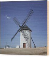 Windmill In Campo De Criptana, Spain Wood Print