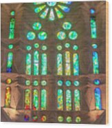 Windows Of La Sagrada Sagrada Familia Wood Print