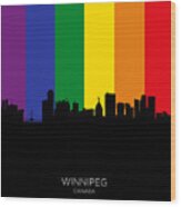 Winnipeg Canada Skyline #72 Wood Print
