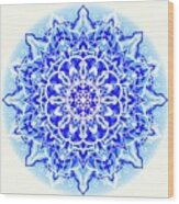 Winter Blue Mandala Wood Print