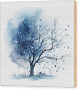 Winter- Four Seasons Painting Wood Print