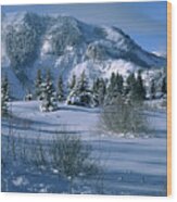 A Winter Meadow Morning - Mammoth Rock - Mammoth Lakes Wood Print