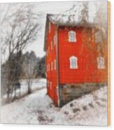 Winter Ohio Barn Wood Print