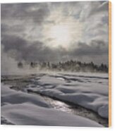 Winter Wonderland In Yellowstone Wood Print