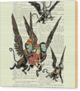 Wizard Of Oz Flying Monkeys Scene Wood Print