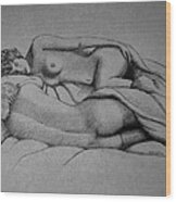 Women Sleeping Wood Print