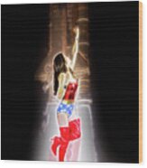 Wonder Woman Liftoff Wood Print