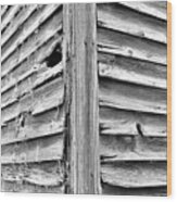 Wood Planks Abstract Black And White 2 Wood Print