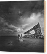 Wreck Of The Peter Iredale Wood Print