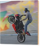 Wynwood - Motorbike Rider, Wynwood District, Miami, Florida Wood Print