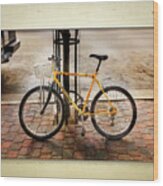 Yellow Frontier Bicycle Set Wood Print
